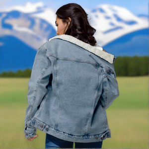 Diamondz Original Clothing Signature Denim Sherpa Jacket